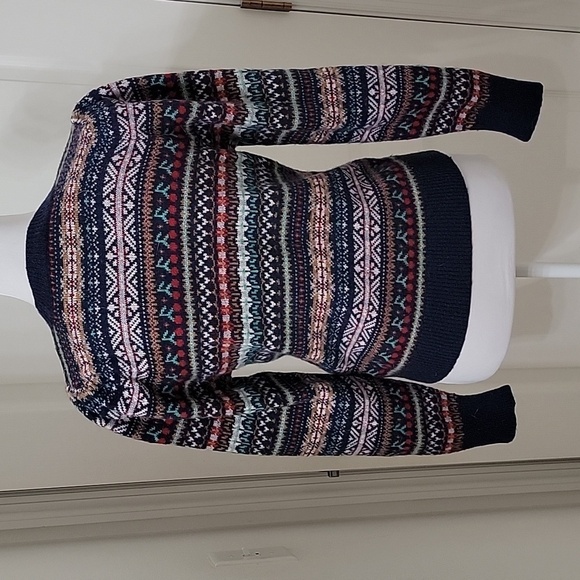 J. Crew Size S Fair Isle Puff Sleeve Crewneck Sweater, Gently Used Condition - Picture 4 of 12